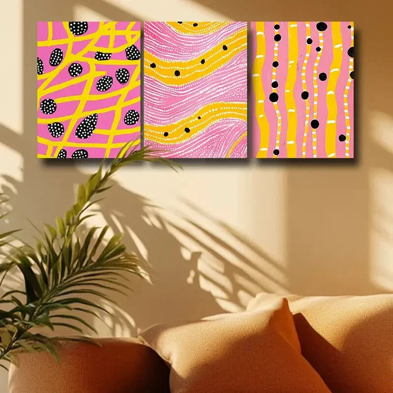 3pcs The Aboriginal Dot Metal Print Ready to Hang Art