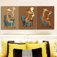3pcs  The giraffe is on the chair Wall Art Set Canvas Framed 40x60cm - High Quality Print 100% Australian Made Wall Canvas Ready to Hang