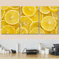 3pcs Sliced Ripe Lemons Pattern Modern Metal Print Ready to Hang Art