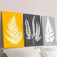 3pcs  Mustard Yellow And Grey Leaves Print Wall Art Set Canvas Framed 40x60cm - High Quality Print 100% Australian Made Wall Canvas Ready to Hang