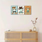 3pcs Animal Portrait art posters Cool Skateboard Metal Print Ready to Hang Art