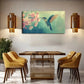 Hummingbird & Pink Flowers Wall Art Canvas Office Home Room Framed 120x60cm