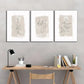 3pcs Bohemian Style Worn Layered Paint Flowers Metal Print Ready to Hang Art