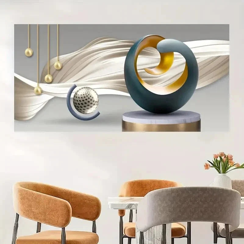 Modern Abstract Rings Wall Art wall canvas office home room framed 120x60cm