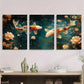 3pcs Fish Patterns Playing on Lake Water Metal Print Ready to Hang Art