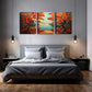 3pcs  Autumn Trees and Lake Landscape  Wall Art Set Canvas Framed 40x60cm - High Quality Print 100% Australian Made Wall Canvas Ready to Hang