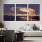 3pcs Nighttime Nuclear Power Plant Metal Print Ready to Hang Art