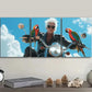 3pcs Featuring a Free Old Man Design Metal Print Ready to Hang Art