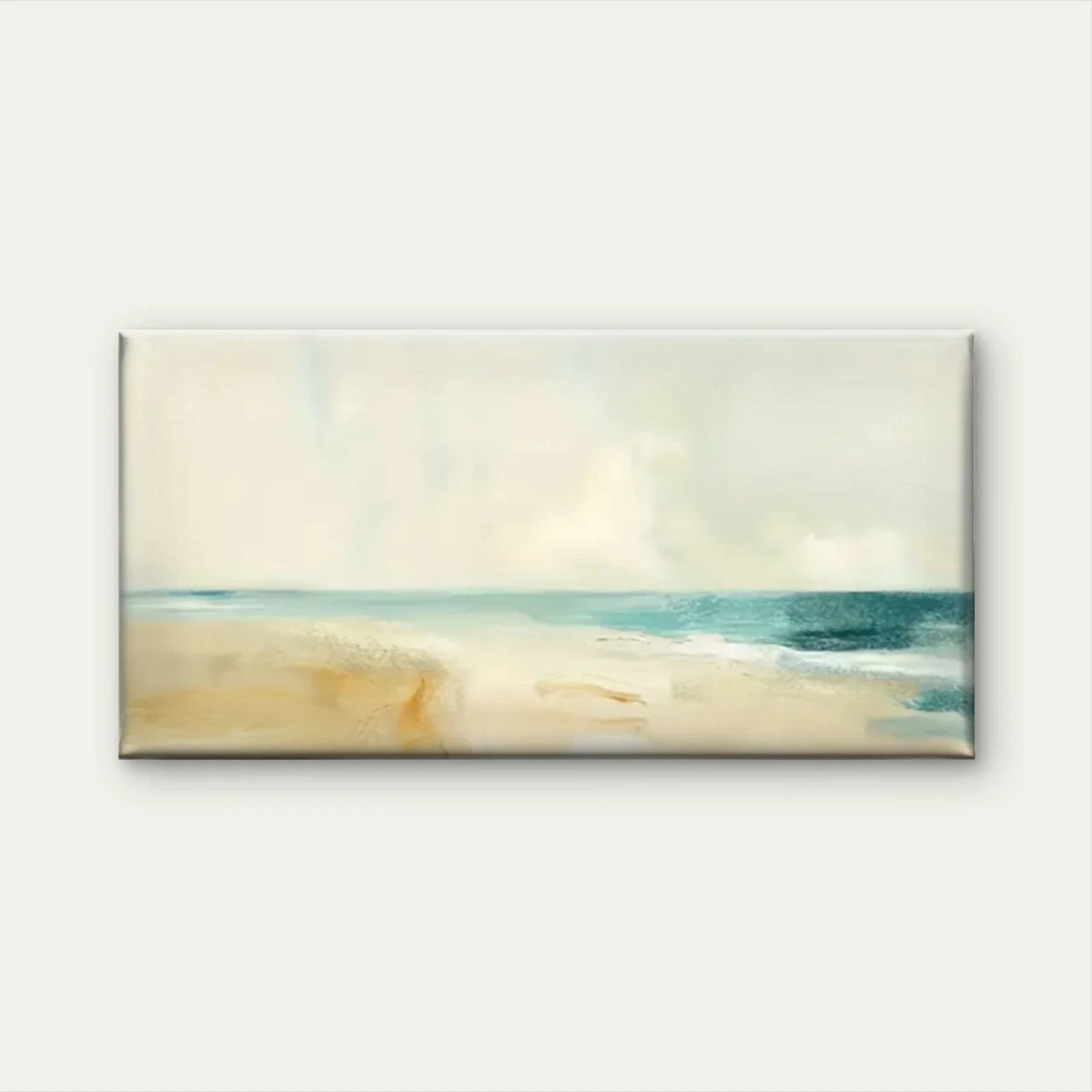 Beach Scenes Waves Sand Sky Wall Art Canvas Office Home Room Framed 120x60cm
