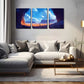 3pcs  Small Human Under The Mountain, Attractive Wall Art Set Canvas Framed 40x60cm - High Quality Print 100% Australian Made Wall Canvas Ready to Hang