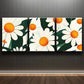 3pcs Daisy Flower Bright Yellow Hearts And Green Metal Print Ready to Hang Art
