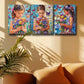 3pcs Vibrant Butterfly & Flower Girl Metal Print Ready to Hang Art