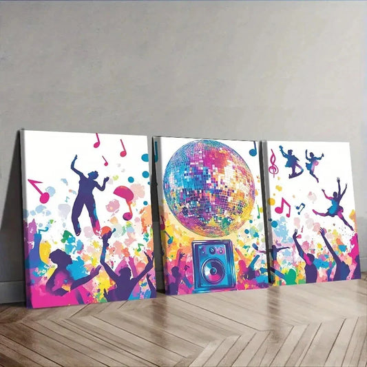 3pcs A big party  Wall Art Set Canvas Framed 40x60cm - High Quality Print 100% Australian Made Wall Canvas Ready to Hang