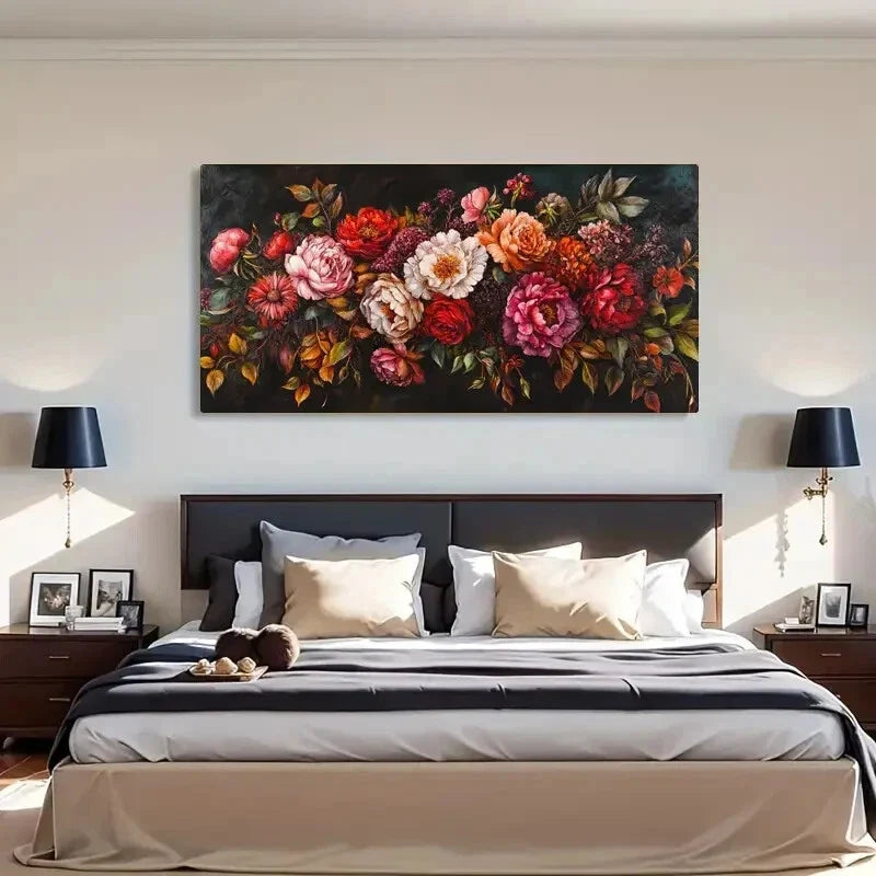 Gladiolus Floral Pattern Rose Wall Art Canvas Office Home Room Framed 120x60cm