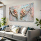 Angel Wings Floral Minimalist Wall Art Canvas Office Home Room Framed 80x45cm