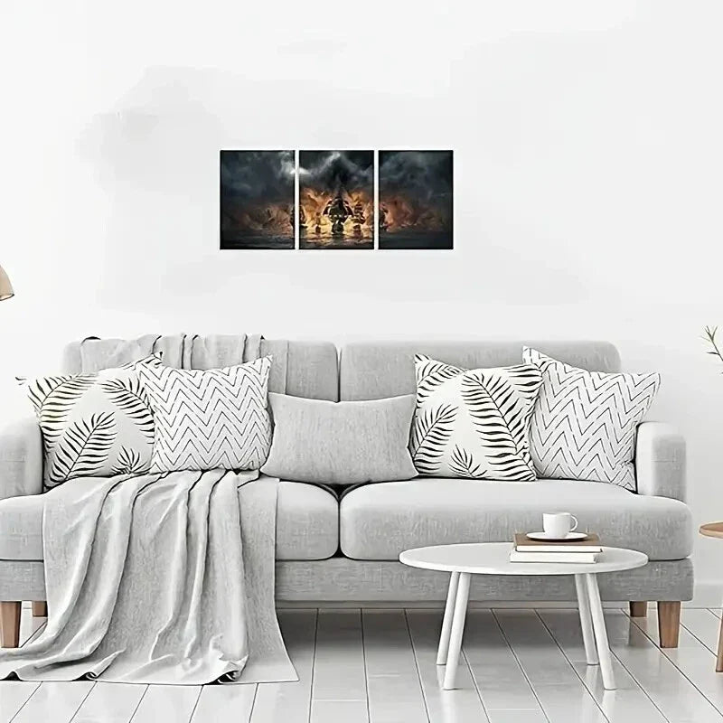 3pcs Pirate Sailboat Seascape Metal Print Ready to Hang Art
