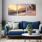 3pcs  Tropical Seascape with Palm Trees & Rowboat Wall Art Set Canvas Framed 40x60cm - High Quality Print 100% Australian Made Wall Canvas Ready to Hang