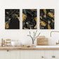 3pcs Golden Tropical Botanical Metal Print Ready to Hang Art