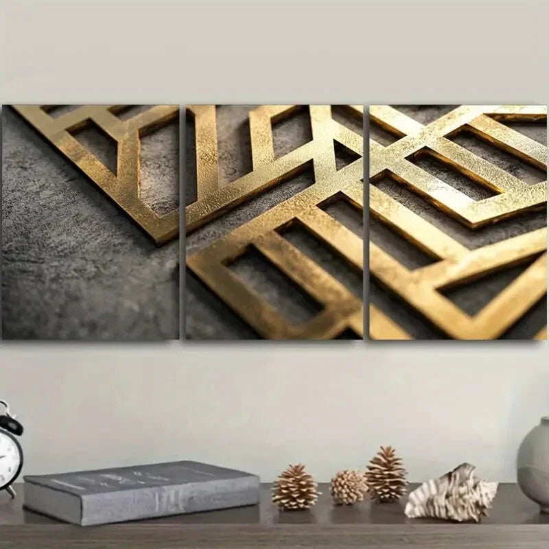 3pcs Complex geometric pattern Metal Print Ready to Hang Art