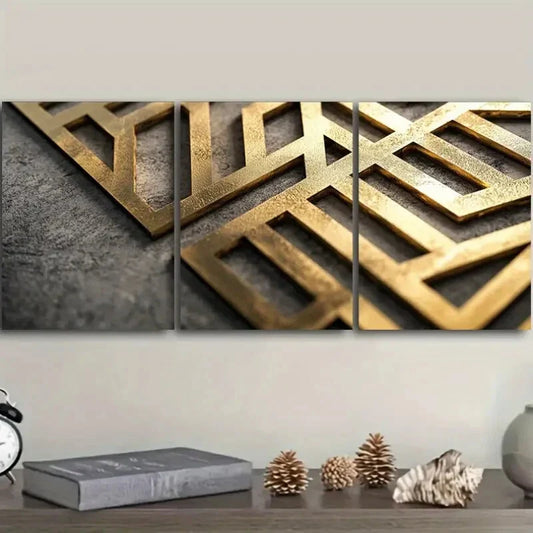 3pcs Complex geometric pattern Metal Print Ready to Hang Art