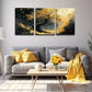 3pcs   Noble Black and Golden Tree Wall Art Set Canvas Framed 40x60cm - High Quality Print 100% Australian Made Wall Canvas Ready to Hang