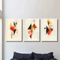 3pcs Retro abstract geometric shapes  Metal Print Ready to Hang Art