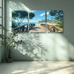 3pcs Beach Scene with Wooden Bridge Palm TreesWall Art Set Canvas Framed 40x60cm - High Quality Print 100% Australian Made Wall Canvas Ready to Hang