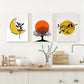 3pcs Nature-Inspired Sun and Tree Metal Print Ready to Hang Art