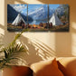 3pcs Primitive for Man Camping Scene Metal Print Ready to Hang Art