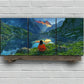 3pcs Mountain River Green Grasses Metal Print Ready to Hang Art