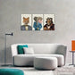 3pcs Fox, Elephant & Tiger in Love Heart Metal Print Ready to Hang Art