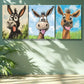 3pcs The donkey Art Painting  Metal Print Ready to Hang Art