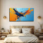 Blue And Yellow Ink Collision Wall Art Canvas Office Home Room Framed 120x60cm
