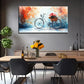 Vibrant Bicycle Flowers Wall Art Canvas Office Home Room Framed 80x45cm