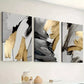 3pcs Featuring Golden Abstract Light Luxury Wall Art Set Canvas Framed 40x60cm - High Quality Print 100% Australian Made Wall Canvas Ready to Hang