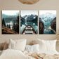 3pcs Modern Scandinavian Forest Lake Metal Print Ready to Hang Art