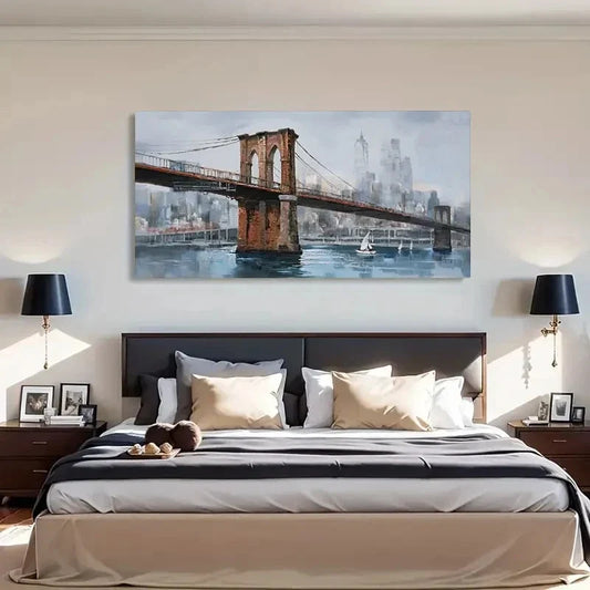 Abstract New York City Skyline Wall Artc Canvas Office Home Room Framed 80x45cm