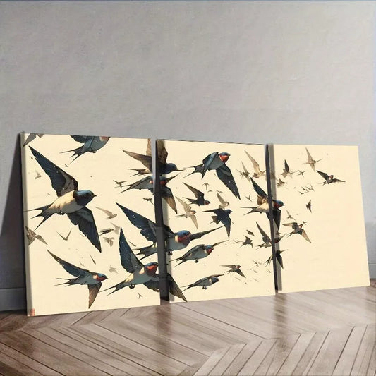 3pcs Pigeon Flight Canvas Birds Nature    Wall Art Set Canvas Framed 40x60cm - High Quality Print 100% Australian Made Wall Canvas Ready to Hang
