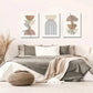 3pcs   Abstract Geometric Line Leaf Beige Botanical Metal Print Ready to Hang Art