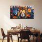 Lions & Floral Bohemian Wall Art Canvas Office Home Room Framed 80x45cm