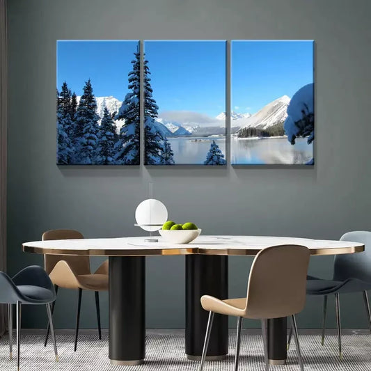 3pcs Winter Landscape Canvas Framed 40x60cm - High Quality Print 100% Australian Made Wall Canvas Ready to Hang