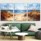 3pcs Whimsical watercolor of Sand Dunes on a Beach Metal Print Ready to Hang Art