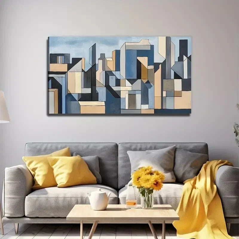 Abstract Building Perfect Wall Art Canvas Office Home Room Framed 120x60cm