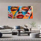 Modern Abstract Portrait Wall Art Canvas Office Home Room Framed 80x45cm