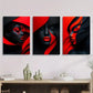 3pcs   geometric red makeup poster, Metal Print Ready to Hang Art