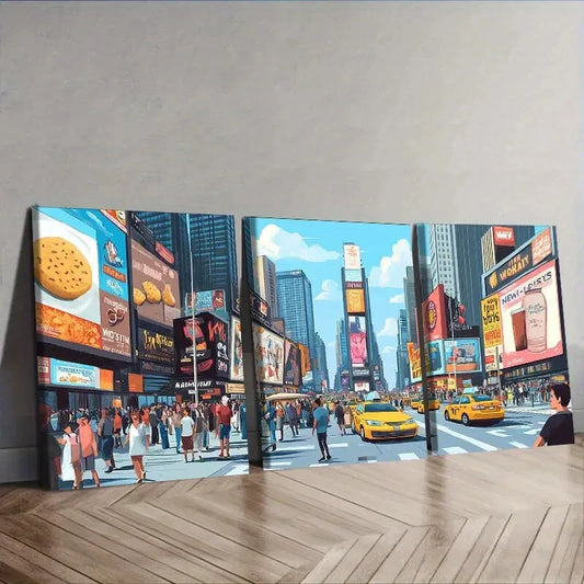 3pcs New York City, Luxurious, Wall Art Set Canvas Framed 40x60cm - High Quality Print 100% Australian Made Wall Canvas Ready to Hang
