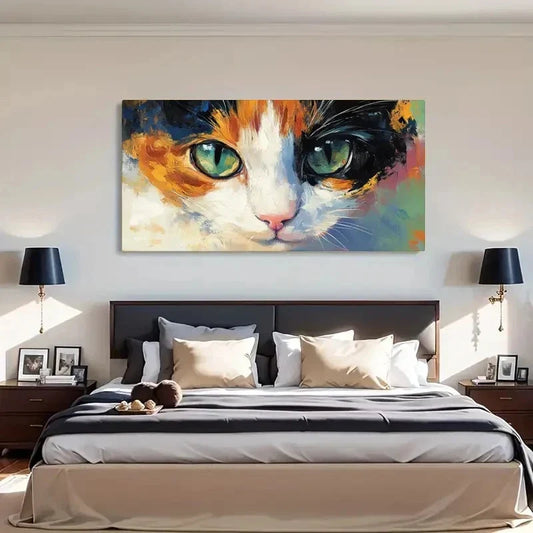 Modern Farmhouse Cat Eyes Wall Art Canvas Office Home Room Framed 120x60cm