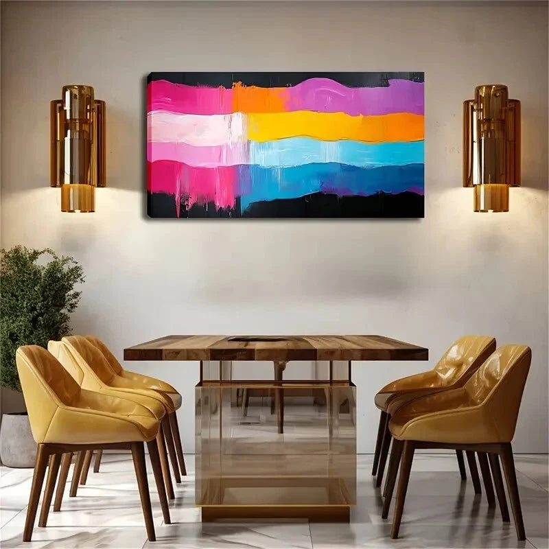 Thick Ribbons Different Color Wall Art Canvas Office Home Room Framed 120x60cm