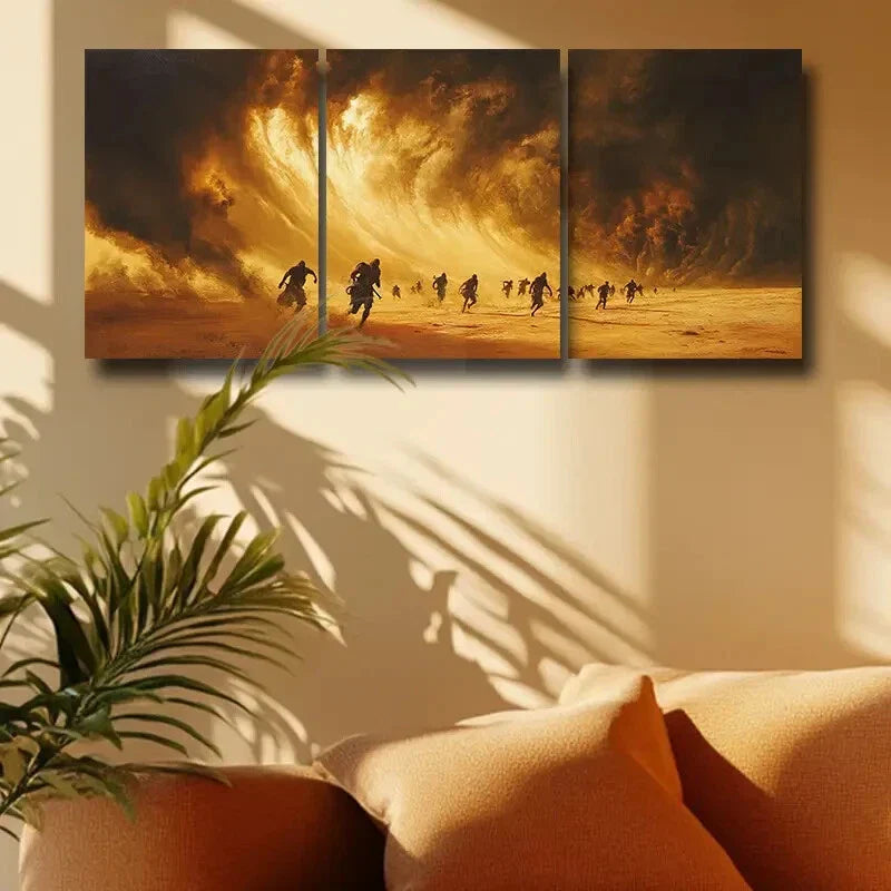 3pcs Sandstorm Hits Design Metal Print Ready to Hang Art