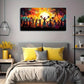Vibrant Dancers in Sunset Wall Art Canvas Office Home Room Framed 120x60cm